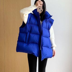 Gilet da donna Lagabogy 2023 Autunno Inverno Oversize 90% Piumino d'anatra bianco Giacca da donna Gilet senza maniche caldo Colletto alla coreana femminile Puffer