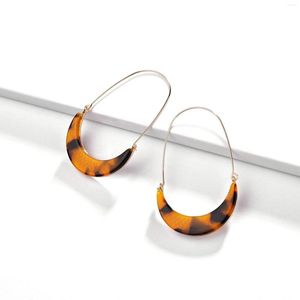 Hoop Earrings Anthropology Crescent Moon Leopard Resin Board For Women Classic Designer Inspired Chic Jewelry Wholesale