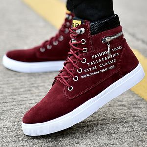 Kleidschuhe Frühling Herbst High Top Herrenschuhe Leder Herren Casual Sneaker Schuhe Schnürschuhe Wilde Plateau Sneakers Flache vulkanisierte Schuhe 230519