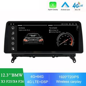 12.3 '' för BMW X3 X4 F25 F26 Android 10 CAR GPS Navigation Headunit Auto Stereo Radio Tape Recorder Multimedia Player