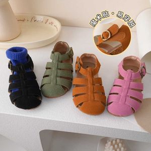 Sandals Children Cork Gladiator Sandals Summer Boys Casual Sandals Princess Girls Suede Roma Shoes Kids Beach Shoes Slippers 2023 AA230518