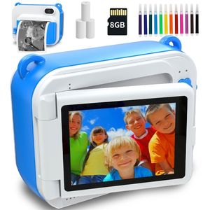 Digital Cameras DIY Printting Children's Camera With Thermal Paper Digital Po Camera Selfie Kids Instant Print Camera Boy's Birthday Toy Gift 230518