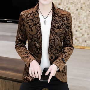 Men's Suits Blazers Men's Coat Canary Velvet Korean Version of Leisure Slim Handsome Single Suit Small Suit Blazers Costume Homme Jacket 230519