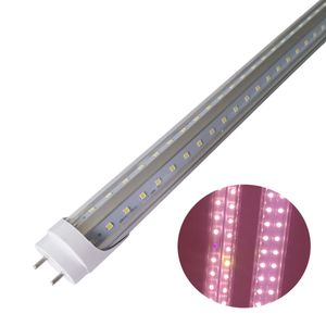 T8 T12 HO 2ft 3ft 4ft G13 LED GROW Light Tube för grodlingsmikrogener, Sun Pink White Full Spectrum med UVA, dubbel Rad High Powers Crestech888