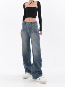Damen-Jeans, Übergröße, Damen-Jeans, Streetwear, Vintage-Chic-Design, lässig, weites Bein, Denim-Hose, hohe Taille, gerade, Baggy-Jeans, modische Jeanshose 230519