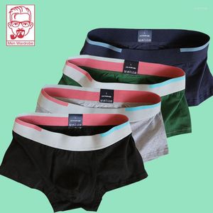 Underpants Young Men's Underwear Cotton Gift Bag Midwaist Boxers Clash Color Personalized Fashion Dog Print Shorts