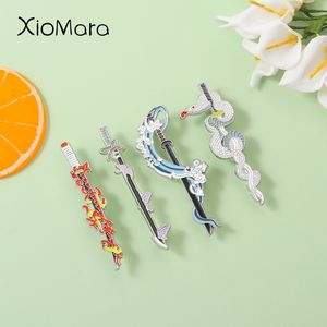 Partihandel Demon Slayer Emamel Pins Snake Fire Flame Fjäril Cool Anime Brosches Ryggsäck Badge Jewelry Accessories For Fans