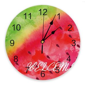 Wall Clocks Summer Watermelon Pattern PVC Clock Modern Design Living Room Decoration Home Decore Digital