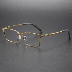 Óculos de sol Frames Ultralight Pure Titanium óculos de titânio moldura Men vintage Homem óculos ópticos Japanese de prescrição artesanal de óculos retrô mulheres