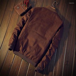 Men's Jackets Spring And Autumn Bomber Military Mens Thin Coat Green Men Single Breasted Turn-down Collar Long Sleeve Casual Jacket