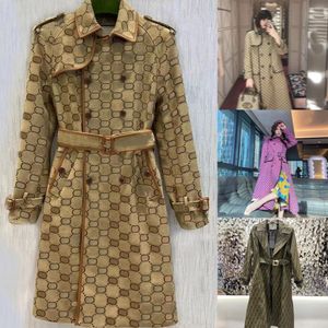 B218 Womens Long Cloak Women Mature Coats Trench Jacket Fashion Letters Printing Long Coat Girls Casual Windproof Winter Clothes Wholesale