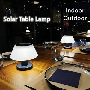 LED Solar Table Lamp mushroom shaped Outdoor Waterproof Dimmable Outside Patio desk light, Bedside Cordless Solar Desk Lamp for Garden cafe Indoor