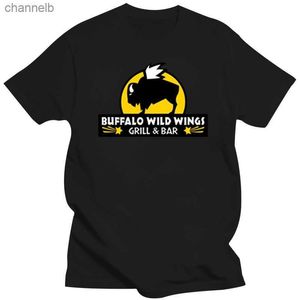 T-shirt feminina Buffalo Wild Wings Grill and Bar Mens Black T-shirt Tamanho S-3xl Novo estilo de verão Casual Wear Tee Shirtl230519