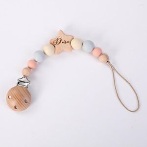 Partyzubehör, personalisierter Schnullerclip, individueller Name, Holz, Babyhalter, Schnullerbefestigung, Souvenir, geborenes Geburtstagsgeschenk