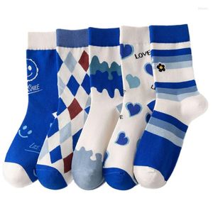 Women Socks 2 Pairs Cute Print Winter Korean Streetwear Long Set Cotton Kawaii Funny Designer Brand Christmas Gifts