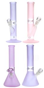 Vintage Classic PINK PURPLE FROST Sandblasted Glass Bong Water Hookah 12inch 16inch Original Glass Factory made can put customer logo by DHL UPS CNE