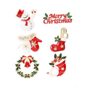 Pins Brooches Classic Christmas Cute Santa Claus Hat Gloves Crutch Socks Boots Sleigh Enamel Pin Badge Brooch Party Gift De Dhgarden Dh69V