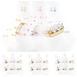 Conjuntos de utensílios de jantar 50 pcs triângulo onigiri sacos de embalagem embalando sushi embrulhando papel bolas de arroz japonês cartoon descartável descartável