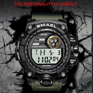 Smael Men Watches Sport Military Smael S Shock Relojes Hombre Casual LED Clock Digital armbandsur Vattentät 1545D Sport Watch A231C