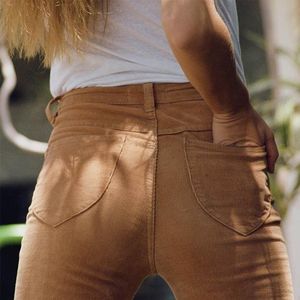 Jeans 2022 Sprign ve Yaz Kadınları Yeni Şeker Renkleri Jeans Klasik Modern Çan Alt Bottom Uzun Denim Pantolon Günlük Parlama Pantolon