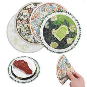 Tablo peçete 4 adet mutfak daire baskılı desen placemats paspaslar yuvarlak diyatomlu toprak