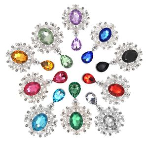 Yeni 26 * 46mm 10pcs Kristal Rhinestone Broş Aksesuarları DIY Düğün Davetiyesi Şarap Cam Hediye Kutusu Yaratıcı Dekorasyon