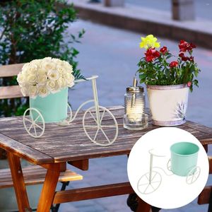 Dekorativa blommor cykelstativ blomma hinkar rustik bröllopsdekor cykelhållare bordets topp rack metall järn