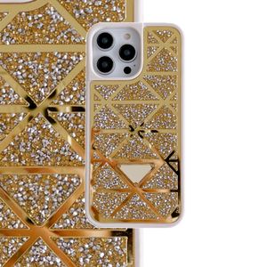 Glitter Phone Case Designers iPhone fodral för iPhone 15 Pro Max 14 Pro 13 13Pro 12 Pro Max 12Pro 11 Mobile Case Bling Bling Shiney Sequin Rhine Stone Triangle P Women Cover Cover