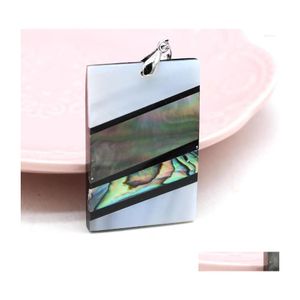 Pendant Necklaces Fine Natural Sea Shell Pendants Rec Shape Mother Of Pearl For Jewelry Making Women Necklace Earring Gifts Drop Deli Dhodu