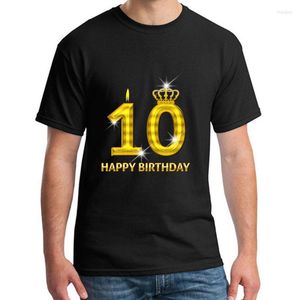 Camisetas masculinas fitness 10 feliz aniversário número de ouro camisa tee homens xxxl 4xl 5xl algodão tops