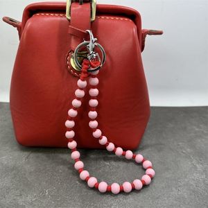 Pendant Necklaces Wood Bead Bag Chain Mobile Phone Lanyard Colorful Round Beaded Slant Hanging Cellphone Anti-Loss Women Telephone Jewelry