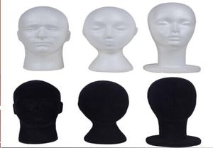 Schaufensterpuppenkopf aus Styropor und Samt, Hut, Perückenhalter, schwarz oder weiß, Standdisplay, weiblicher männlicher Kopf9305166