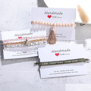 Pulseira de bracelete de bracelete de cristal com miçangas femininas, gabinete de gabinete de moeda redonda de gabinete de garanhão de jóias de jóias dhgarden dhgarden dhives