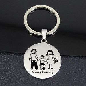 Keychains Family Forever Keychain 2023 Charm Keyring Jewelry Souvenir Gift For Father And Mother YP6810