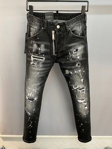 Herren Jeans DSQPLEIND2 Frühling Männer Baumwolle Denim Hosen Mans Wasser Waschen Micro Elastische Abnehmen Füße Casual Nostalgischen Patch 230519