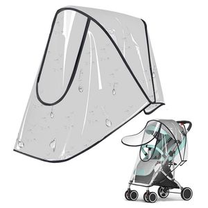 Stroller Parts Accessories Universal Rain Cover Baby Car Weather Wind Sun Shield Transparent Breathable Trolley Umbrella Raincoat 230519