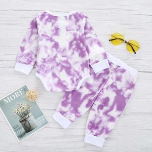 Clothing Sets 0-24M Tie dye Clothing Outfits Newborn Girls Tops Pants 2Pcs Infant Boys Fashion Clothes Set