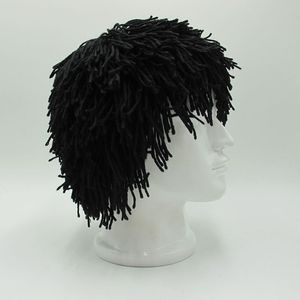 Beanieskull caps bandana hobo caveman wig beanie vinter varm hatt handgjorda stickade skallies män kvinnor gorros halloween gåvor roliga mössor jul 230518