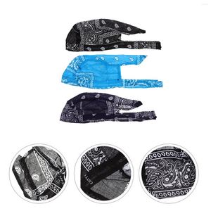 BERETS 3 PCS HAT MEN SOMMER HEAD COBLANS Women Beanie Biker Cap Bandana Wrap