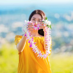 50 pçs grinalda havaiana leis havaianas garland artificial colar havaí flores leis primavera fontes de festa praia diversão grinalda g230518