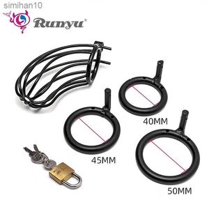 大人のおもちゃRunyuMen Penis Chastity Cage Black Chastity Lock Dobstance Device Metal Urethral Lock Adult Smin Punsion Sex Erotic Supplies L230519