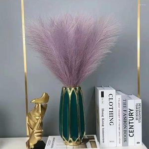 Flores decorativas 20 peças imitação prática junco realista criar vitalidade seda falsa flor artificial simulada planta de grama dos pampas