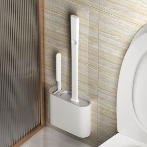 Toilet Brushes Holders Silicone TPR Brush and Holder Bowl with Set Wall Hanging Bristles for Floor 230518