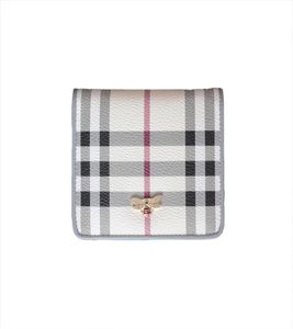 New Plaid Short Wallet card hoder Women039s Thin genuine Leather Wallet Mini Square Bag Japan and South Korea Cute Cowhide Fash7543261