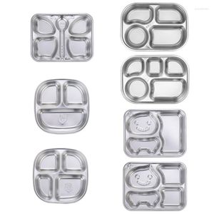 Plates Divided Plate Serving Lunch Dinner Dish Tray 304 Stainless Steel Durable For Adults Kids Picky Eaters Campers