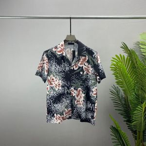 2023 Marca de moda de praia de verão Men camisas Slim Edition masculino camisa de manga curta Camisa casual de algodão M-3xl