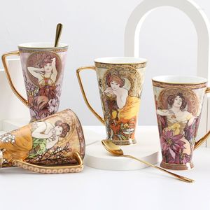 Tassen Bone China Kaffeetassen Große Kapazität Porzellan Trinkgeschirr Vintage Designs Keramiktasse 2023 Ankunft Geburtstagsgeschenk