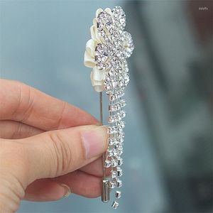 Decorative Flowers 5pcs/lot Luxury Wedding Groom Groomsmen Boutonniere Handmade Crystal Rhinestone Suit Corsage Brooch Buttonhole