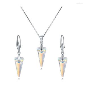 Collana Orecchini Set BAFFIN Spike Ciondolo Goccia Cristalli Dall'Austria Colore Argento Per Le Donne Festa Della Mamma Anniversario