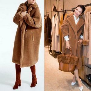 Women Fur Fur Blend Blend Wełna długa płaszcz d Slim Fit Trench Parkas Fashion 11 Colors SZ 2023